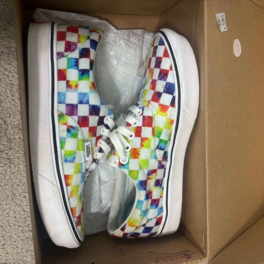 Vans Era Rainbow Checkered Sneakers (Women’s 8, Men’s 6.5)